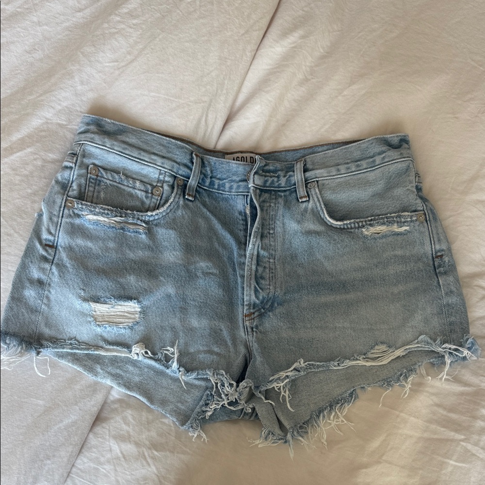 Agolde Distressed Denim Shorts